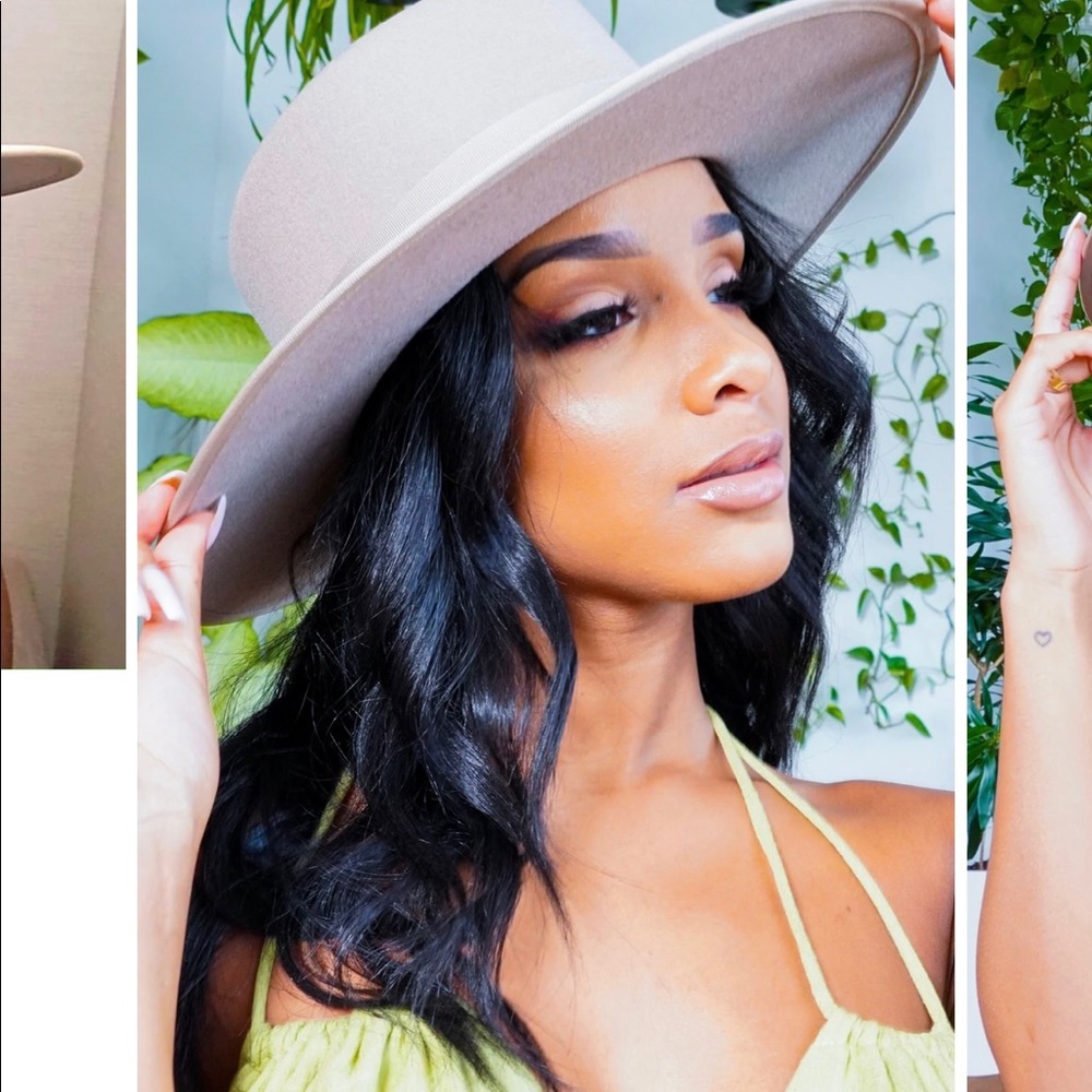 Tan fedora. Perfect with a dress or jeans. Make me an offer!!